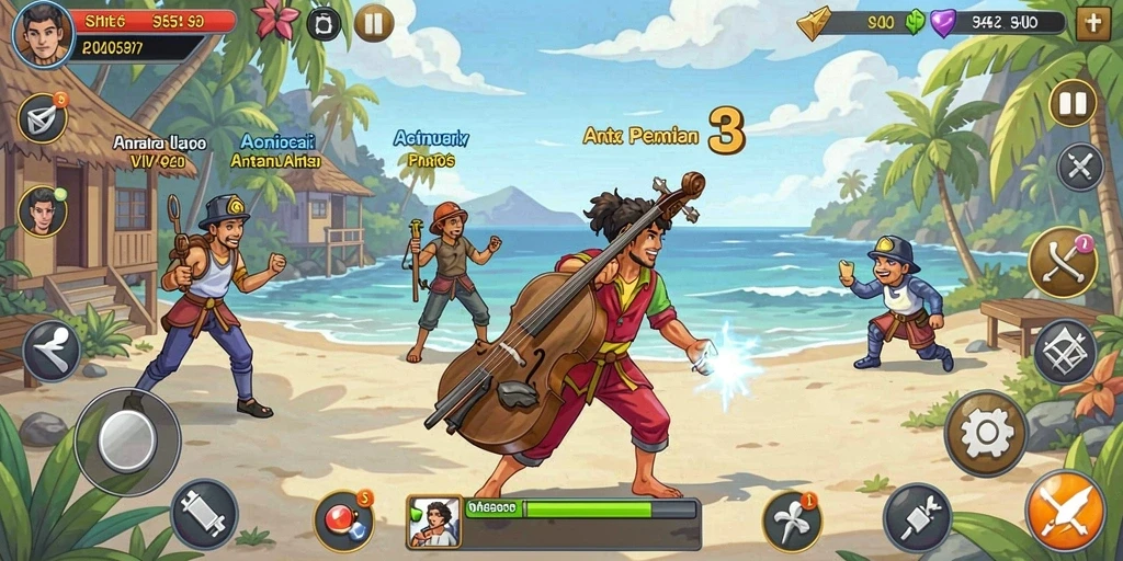 Tangkapan layar dari mode multiplayer yang seru di ZK988.